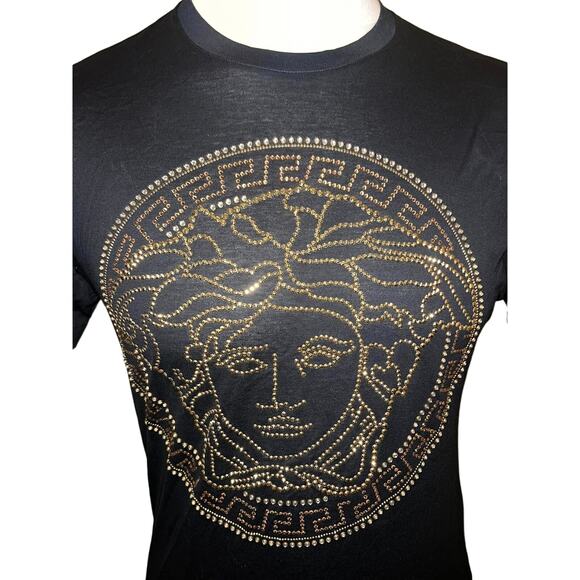 Versace Crystal Medusa Black Shirt Large Taylor Fit - Picture 2 of 8